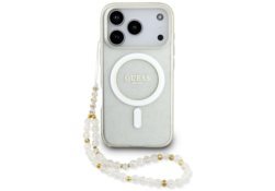 Étui Guess IML Glitter Pearl Strap       MagSafe pour iPhone 17 Pro Max transparent GUHMP17XHGCRELST