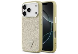 Étui Guess Glitter Triangle Logo MagSafepour iPhone 17 Pro pourré GUHMP17LPFGTSCMD
