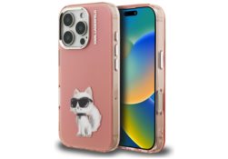 Étui Karl Lagerfeld IML Aquarelle        Choupette & Logo pour iPhone 16 Pro Max rose KLHCP16XHMCHAQP