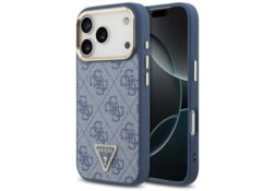 Étui Guess 4G Triangle Logo MagSafe pour   iPhone 17 Pro bleu pourré GUHMP17LP4GTDGMB