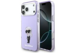 Étui Karl Lagerfeld IML Aquarelle Karl   & Choupette & Logo MagSafe pour iPhone 17 Pro Max violet KLHMP17XHMKIAQOU