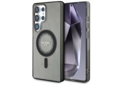 Étui Guess Rhinestones Printed Classic Logo MagSafe Samsung Galaxy S25 Ultra noir GUHMS25LPFTDTEK