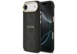 Étui Guess 4G Stripe MagSafe pour iPhone   Air noir GUHMP17MPG4SEMCK