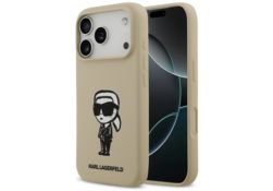 Étui Karl Lagerfeld Silicone Karl Sketch & Logo MagSafe pour iPhone 17 Pro marron KLHMP17LSKIGROW