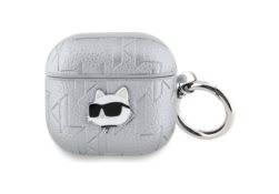 Étui Karl Lagerfeld Monogram Choupette   Head pour AirPods 4 argenté KLA4PGCHPS