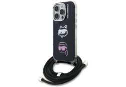 Étui Karl Lagerfeld IML Crossbody        Karl&Choupette Head pour iPhone 16 Pro Max noir KLHCP16XHCDHGFBK