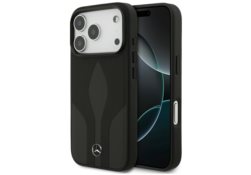 Étui Mercedes Leather The Move MagSafe   pour iPhone 17 Pro noir MEHMP17L25ROLAUK