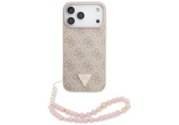 Étui Guess 4G Strap Triangle Logo        MagSafe pour iPhone 17 Pro Max rose GUHMP17XP4TSDPPSP