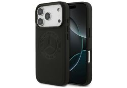 Étui Mercedes Leather Vintage Logo       MagSafe pour iPhone 17 Pro noir MEHMP17L25RICVLK