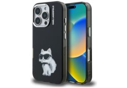 Étui Karl Lagerfeld IML Aquarelle        Choupette & Logo pour iPhone 16 Pro Max noir KLHCP16XHMCHAQK