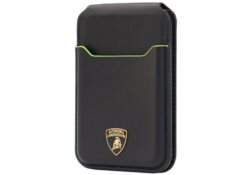magnétique portfel Lamborghini D1       Genuine Leather MagSafe Stojak na telefon vert LB-MSCH-TE/D1-BK/GN