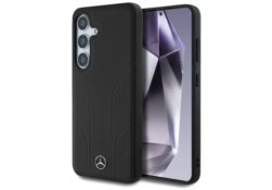 Étui Mercedes Leather Debossed Lines MagSafe pour Samsung Galaxy S25+ noir MEHMS25M24RRECK