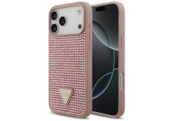 Étui Guess Rhinestone Triangle Logo pour   iPhone 17 Pro Max rose GUHCP17XHDGTPP