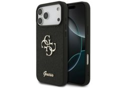 Étui Guess Fixed Glitter Big 4G pour       iPhone 17 Pro Max noir GUHCP17XHG4SGK