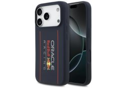 Étui Red Bull Silicone Oversize Vertical Logo MagSafe pour iPhone 17 Pro bleu marine RBHMP17L24SIOLRV