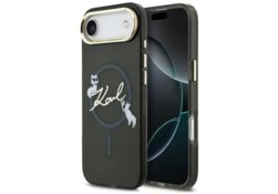 Étui Karl Lagerfeld IML Choupettes Karl  Script Logo MagSafe pour iPhone Air noir KLHMP17M5HKSCAK
