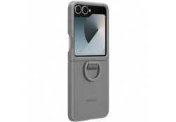 Étui Samsung EF-PF741TJEGWW Z Flip6 F741 / Z Flip7 FE gris/gray Silicone Case with Ring EF-PF741TJEGWW