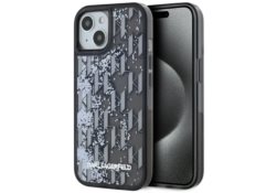 Étui Karl Lagerfeld Liquide Glitter      Monogram Gradient pour iPhone 15 noir KLHCP15SLKLGKCCK