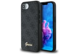 Étui Guess 4G Script Logo MagSafe pour     iPhone 16e / 17e noir GUHMPSE4HG4SHK