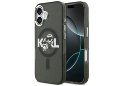 Étui Karl Lagerfeld IML Glitter Karl &   Choupette Sketch Logo MagSafe pour iPhone 17 noir KLHMP17SHGKCGKBK
