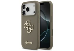 Étui Guess Silicone Big 4G Script pour     iPhone 17 Pro Max marron GUHCP17XSC4GSMW
