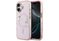 Étui Karl Lagerfeld IML Choupettes Karl  Script Logo MagSafe pour iPhone 17 rose KLHMP17S5HKSCAP