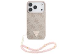 Étui Guess 4G Strap Triangle Logo        MagSafe pour iPhone 17 Pro rose GUHMP17LP4TSDPPSP
