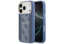 Étui Guess 4G Stripe MagSafe pour iPhone   17 Pro bleu GUHMP17LPG4SEMCB