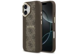 Étui Guess 4G Stripe MagSafe pour iPhone   17 marron GUHMP17SPG4SEMCW