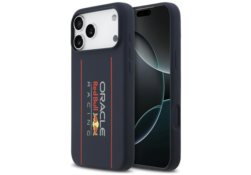 Étui Red Bull Silicone Oversize Vertical Logo MagSafe pour iPhone 17 Pro Max bleu marine RBHMP17X24SIOLRV
