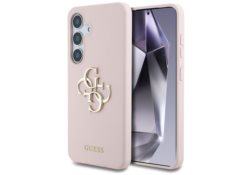 Étui Guess Silicone Big 4G Logo Bottom Script Samsung Galaxy S25 rose GUHCS25SS4SMDP