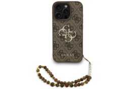 Étui Guess 4G Strap 4G Classic Logo pour   iPhone 16 Pro marron GUHCP16LP4GMGSW