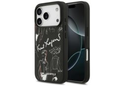 Étui Karl Lagerfeld Grained Pattern &    Logo MagSafe pour iPhone 17 Pro noir KLHMP17LPGGRMPK