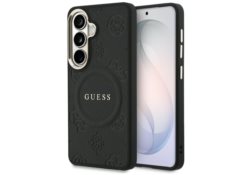 Étui Guess Saffiano Peony Embossed Ring  MagSafe pour Samsung Galaxy S26+ noir GUHMS26MPSAMSECK