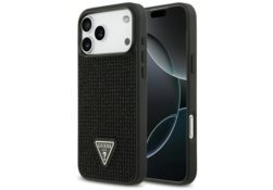 Étui Guess Rhinestone Triangle Logo pour   iPhone 17 Pro Max noir GUHCP17XHDGTPK