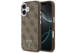 Étui Guess 4G Triangle Logo MagSafe pour   iPhone 17 marron argenté GUHMP17SP4TSRCMW