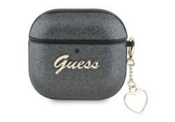 Étui Guess Metallic Script Charm pour      AirPods 4 noir GUA4PGMCSK