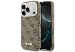 Étui Guess 4G Script MagSafe pour iPhone   17 Pro marron GUHMP17L5P4FWMSW