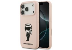 Étui Karl Lagerfeld Silicone Karl Sketch & Logo MagSafe pour iPhone 17 Pro Max rose KLHMP17XSKIGROP