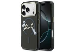Étui Karl Lagerfeld IML Choupettes Karl  Script Logo MagSafe pour iPhone 17 Pro noir KLHMP17L5HKSCAK