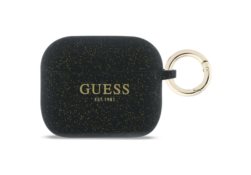 Étui Guess Silicone Glitter Ring pour      AirPods Pro 3 noir GUAP3SGGEK