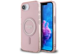 Étui Guess IML Glitter Circle MagSafe pour iPhone 16e / 17e rose GUHMPSE4HFGEREP