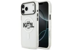 Étui Karl Lagerfeld IML Choupette Sketch Logo MagSafe pour iPhone 17 Pro Max transparent KLHMP17XHGCHGKBT