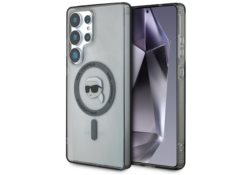 Étui Karl Lagerfeld Button Karl Head     Printed Logo MagSafe pour Samsung Galaxy S25 Ultra noir KLHMS25LHLSKIK