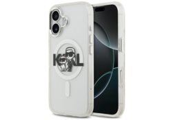 Étui Karl Lagerfeld IML Glitter Karl &   Choupette Sketch Logo MagSafe pour iPhone 17 transparent KLHMP17SHGKCGKBT