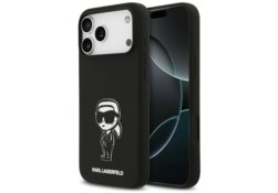 Étui Karl Lagerfeld Silicone Karl Sketch & Logo MagSafe pour iPhone 17 Pro Max noir KLHMP17XSKIGROK