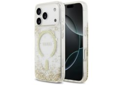 Étui Guess Resin Bottom Glitter MagSafe  pour iPhone 17 Pro pourré GUHMP17LRGRGED