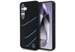 Étui Mercedes Silicone Contrasted Curves MagSafe pour Samsung Galaxy S25 noir MEHMS25S24SDWBK