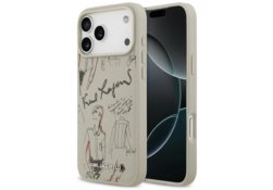 Étui Karl Lagerfeld Grained Pattern &    Logo MagSafe pour iPhone 17 Pro Max gris KLHMP17XPGGRMPKG