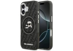 Étui Karl Lagerfeld IML Glitter Karl &   Choupette Heads Logo MagSafe pour iPhone 17 noir KLHMP17SHMKBKCHOK